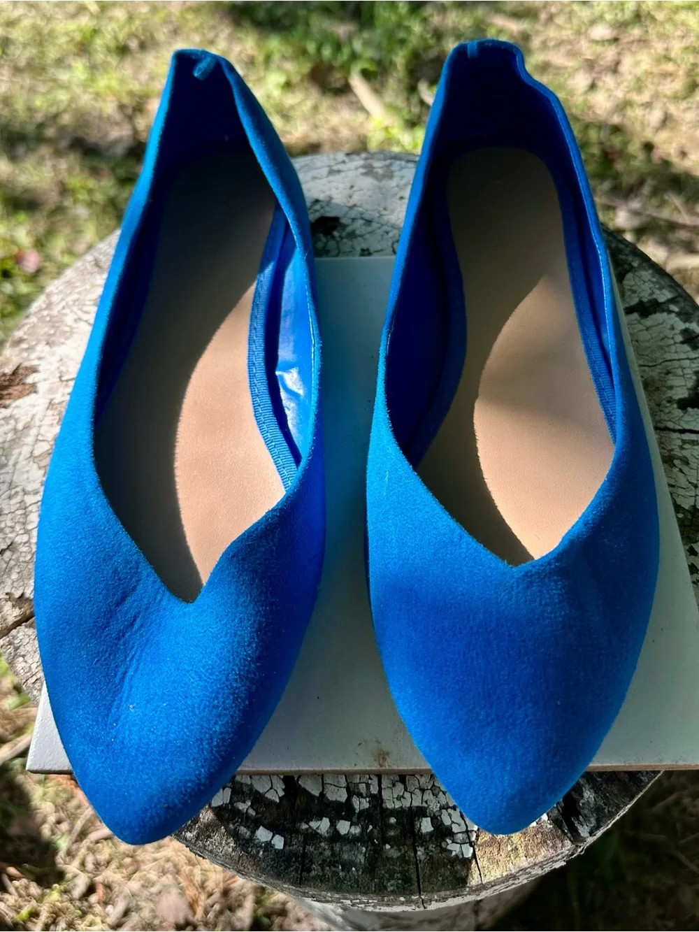 Old Navy Electric Blue Women's Suede-Look Ballet Flats